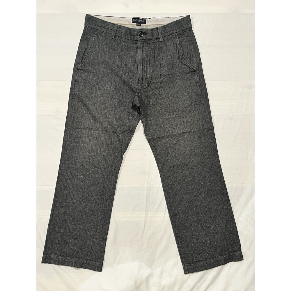 Banana Republic 34x30 Gray Herringbone Chino Pants Men’s Flat Front